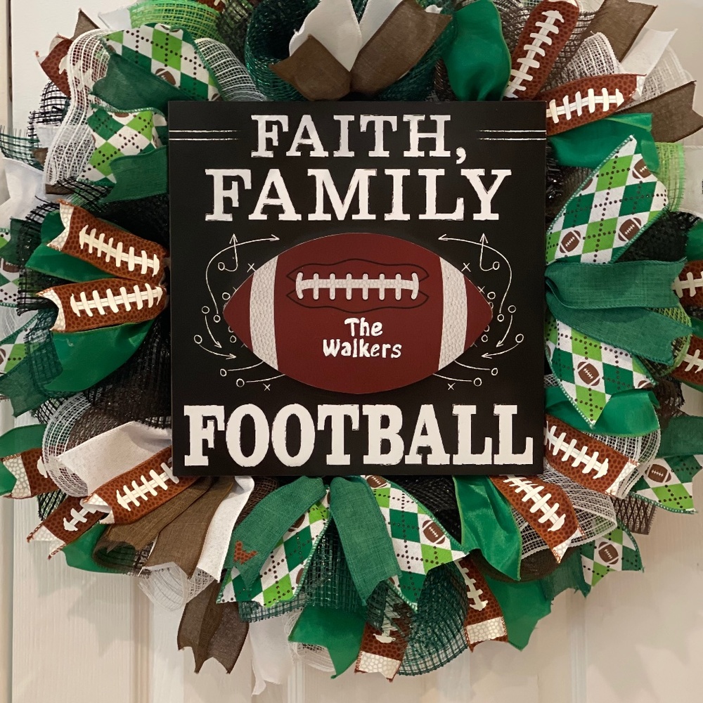 Football Wreath - Customizable Football Season FAMILY wreath
